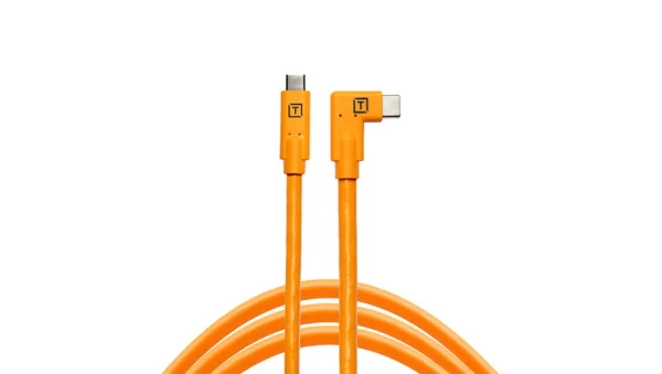 TetherTools Cable USB-C Acodado -TetherPro USB-C to USB-C Right Angle - Orange 5 cuc15rt