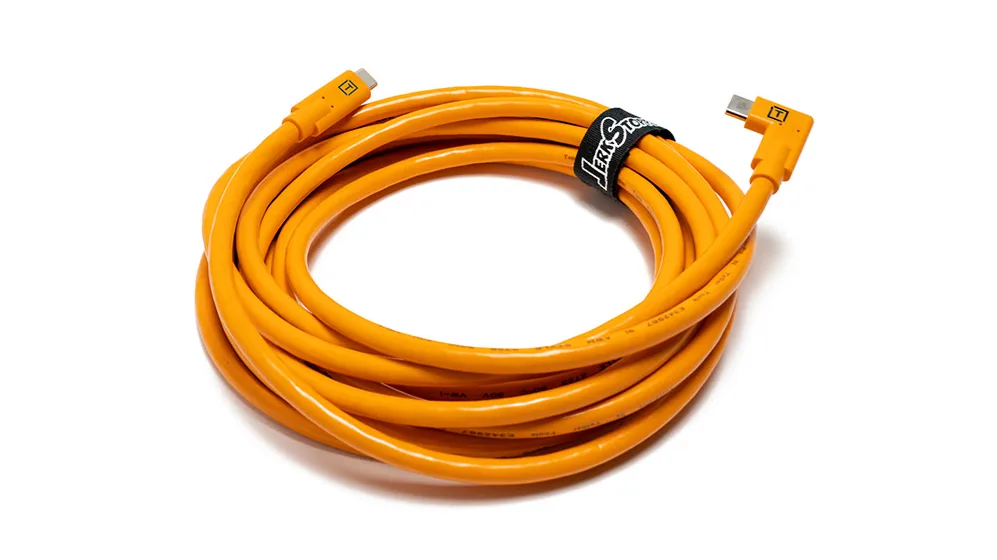 TetherTools Cable USB-C Acodado -TetherPro USB-C to USB-C Right Angle - Orange 4 tethertools cuc15rt