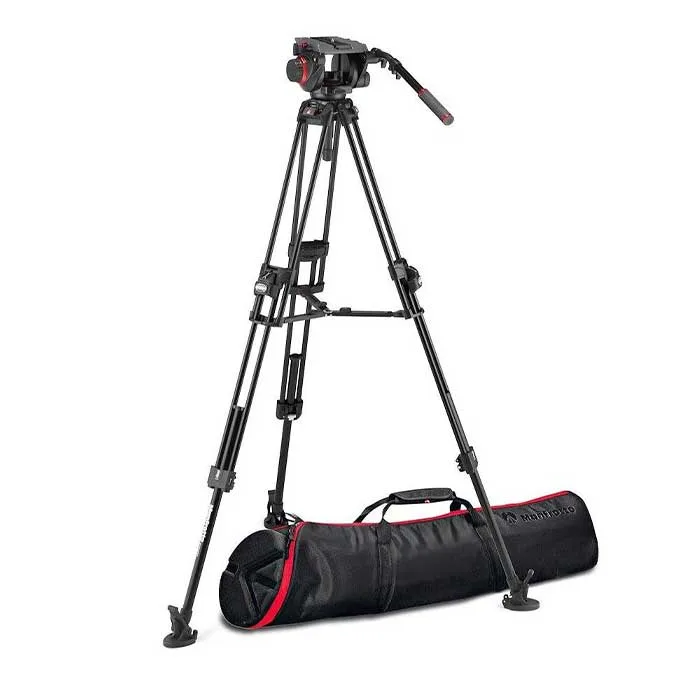Manfrotto Kit video c/trípode aluminio Fast 645 + rótula 509HD. Estab. central 2 tripode para camara