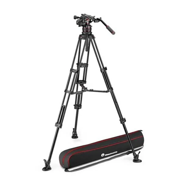 Manfrotto Kit video con trípode aluminio Twin + rótula Nitrotech 612. Estab. media altura 3 tripode para camara