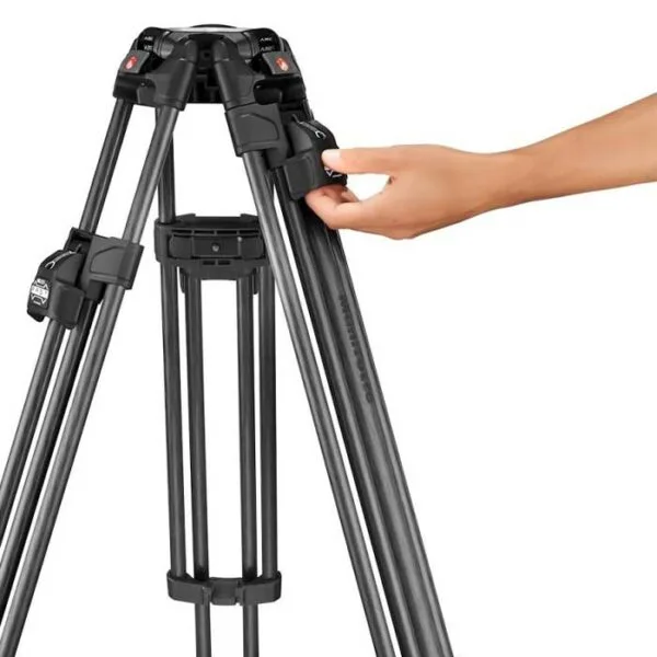 Manfrotto Trípode vídeo en fibra carbono pata doble Fast 645. Para semi esfera 100/75 5 tripode video