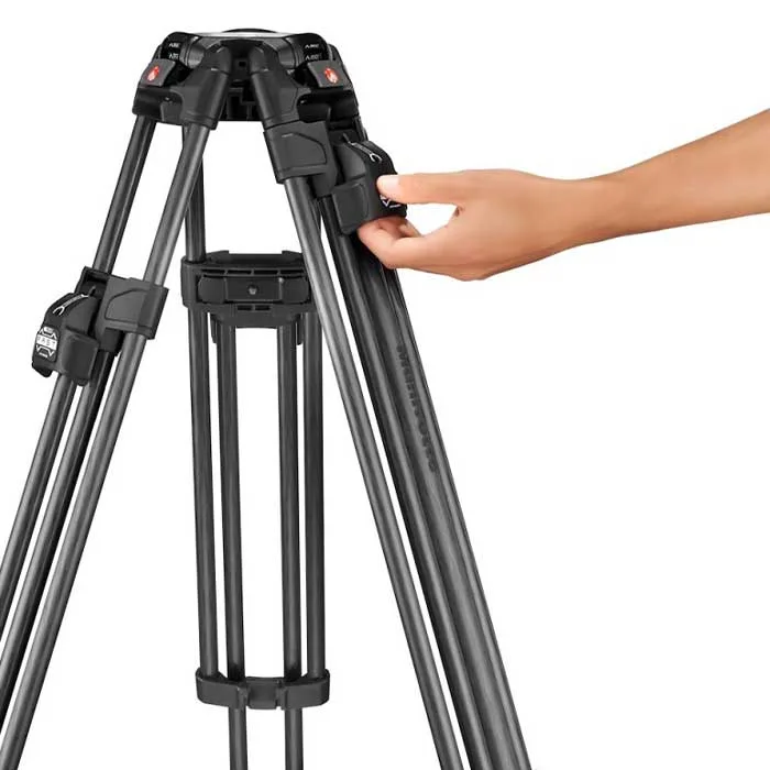 Manfrotto Trípode vídeo en fibra carbono pata doble Fast 645. Para semi esfera 100/75 2 tripode video